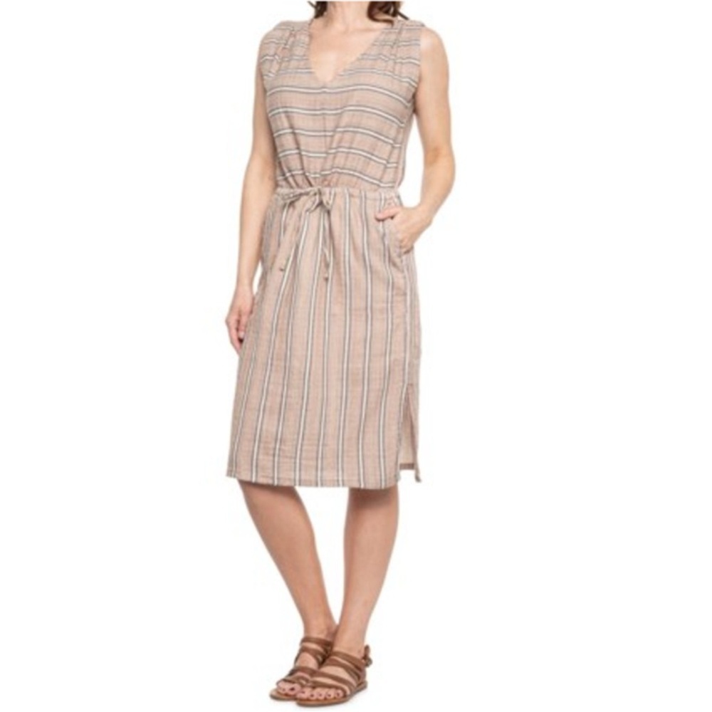 prAna Ecotopics outdoor sleeveless striped dress‎ organic cotton beach coastal